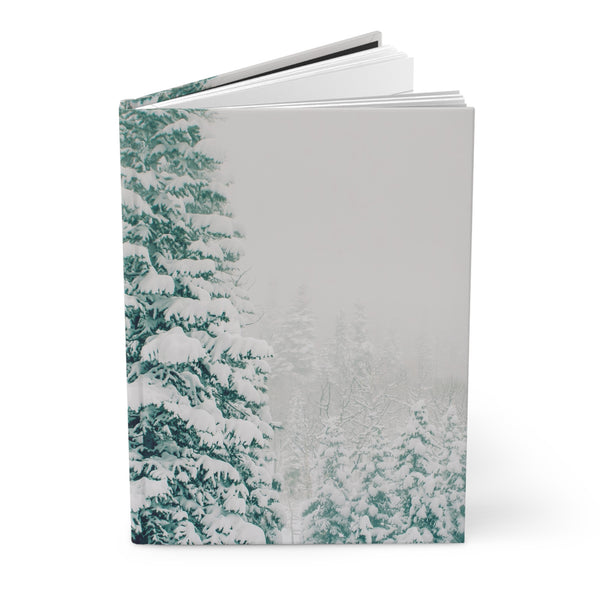 Winter Forest Spiral Notebook — Snowy Pine Ruled Journal