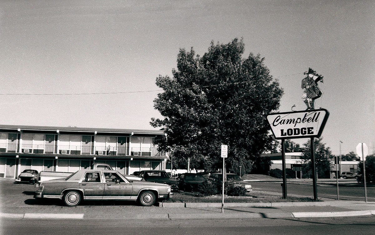 Campbell Lodge Motel Print, Vintage Brownie Camera Film Photography