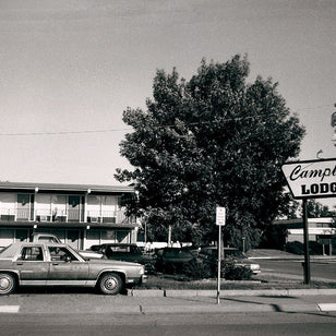 Campbell Lodge Motel Print, Vintage Brownie Camera Film Photography