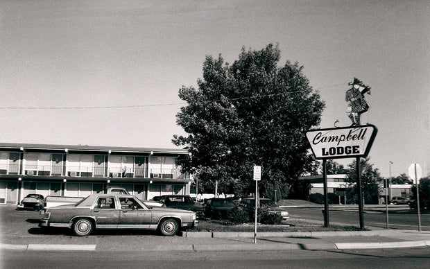 Campbell Lodge Motel Print, Vintage Brownie Camera Film Photography