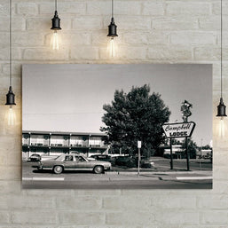 Campbell Lodge Motel Print, Vintage Brownie Camera Film Photography