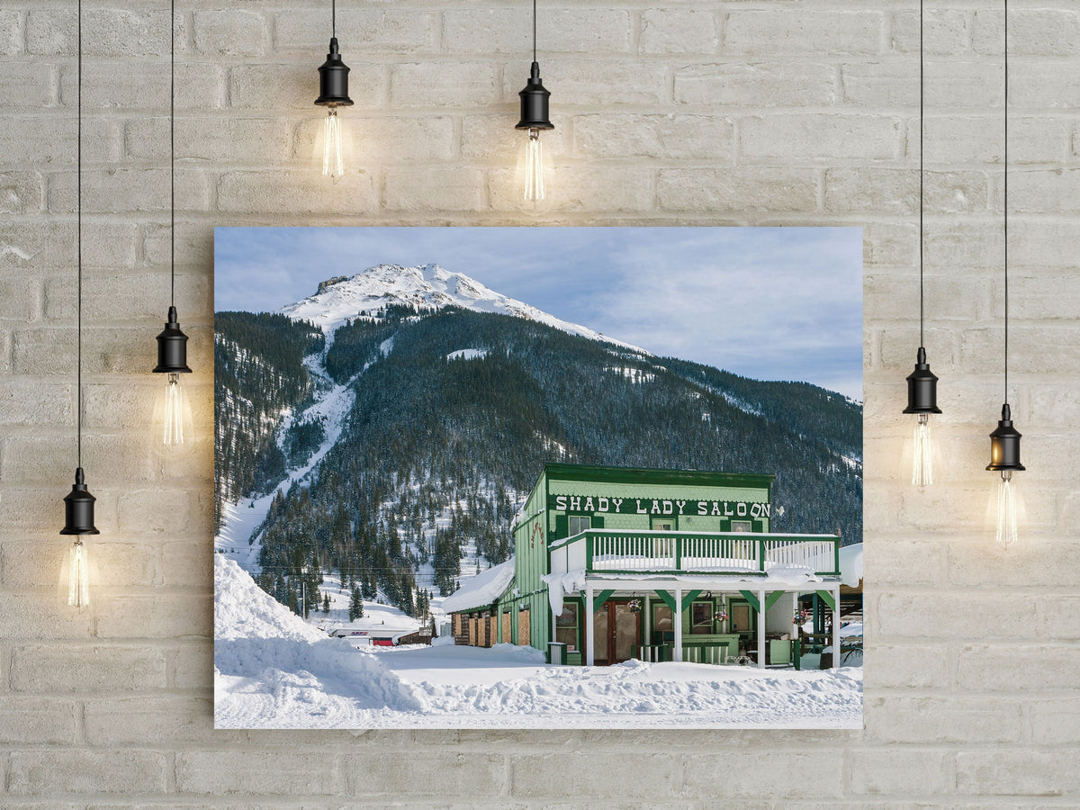 Shady Lady Saloon Photo Print, Silverton Colorado Photography - Winter Decor