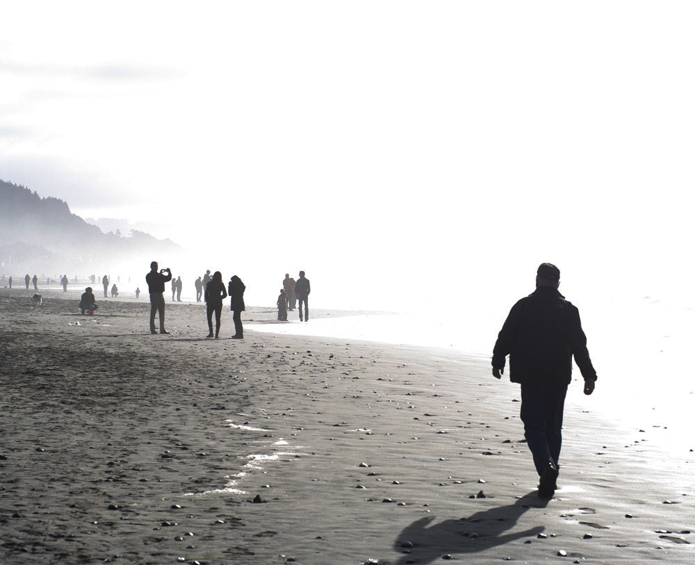 Surreal Oregon Coast Photography Print, Foggy Beach, Cannon Beach