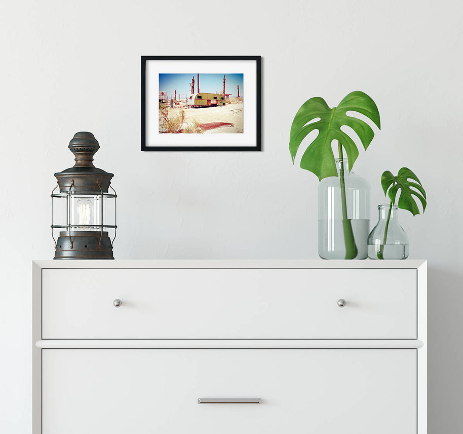 Retro Trailer Art Print, Salton Sea Photography, California Desert