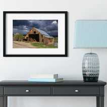 Stormy Sky Sunlit Barn Photo Print Colorado Wall Art -
