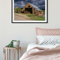 Stormy Sky Sunlit Barn Photo Print Colorado Wall Art -