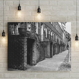 Savannah Georgia Street Photography, Black and White Row House Print
