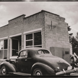 Vintage Car Photo Print, Molson Washington Ghost Town, Black and White Film Photography