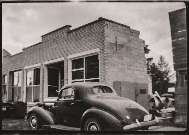 Vintage Car Photo Print, Molson Washington Ghost Town, Black and White Film Photography