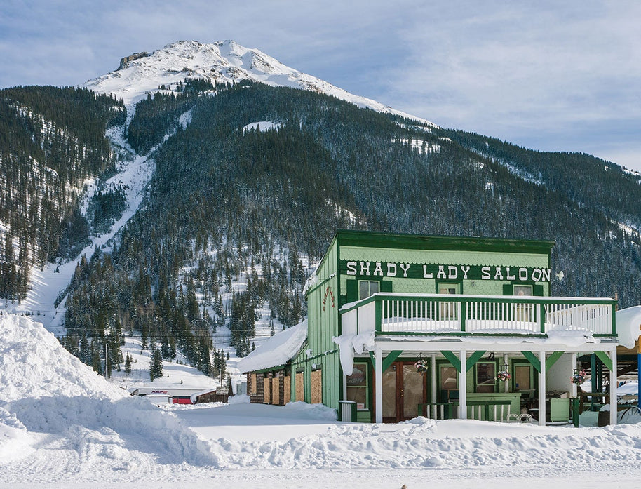 Shady Lady Saloon Photo Print, Silverton Colorado Photography - Winter Decor