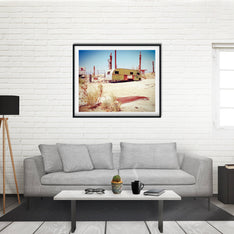 Retro Trailer Art Print, Salton Sea Photography, California Desert