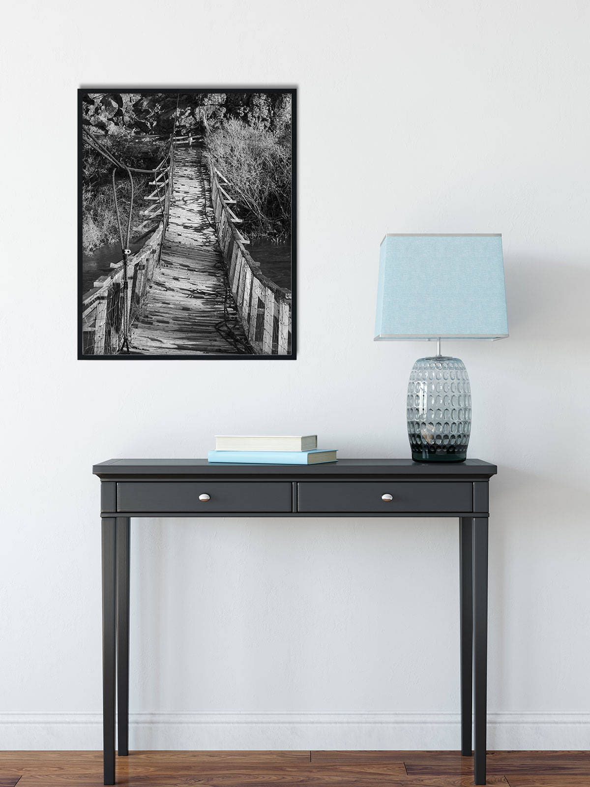 Historic Swinging Bridge Photography, Southern Idaho Art Print