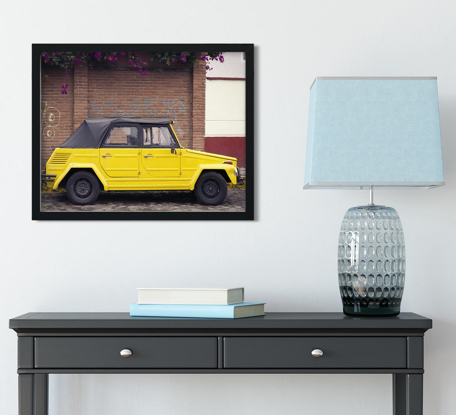 Volkswagen Thing Photography Print, Yellow Retro Car Decor