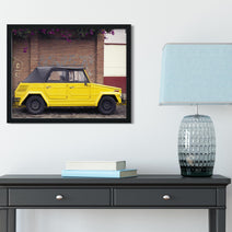 Volkswagen Thing Photography Print, Yellow Retro Car Decor