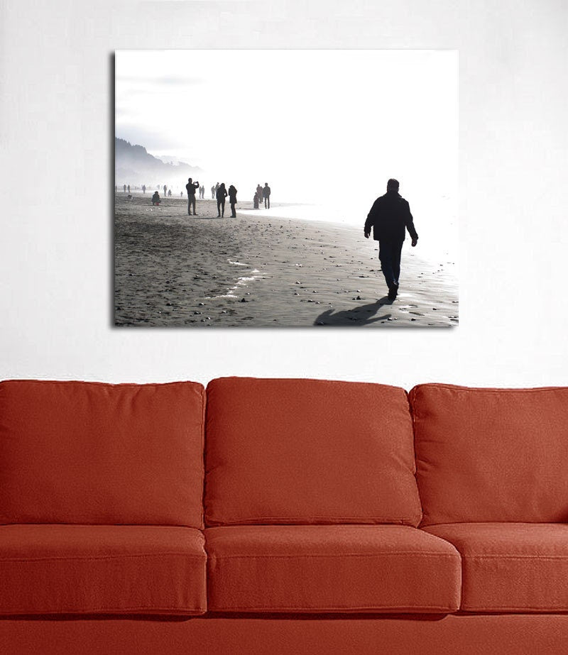 Surreal Oregon Coast Photography Print, Foggy Beach, Cannon Beach