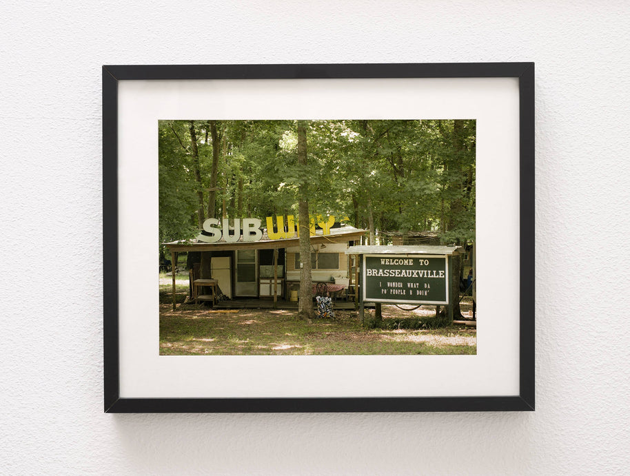 Louisiana Photography Print, Brasseauxville Sign, Cajun Decor