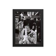 Portland Punk Rock Kid, Black and White Framed Art Print