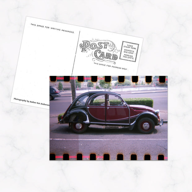 Handmade Postcard with Vintage Cart on the Front