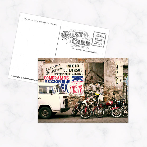 Handmade Postcard with Vintage Cart on the Front