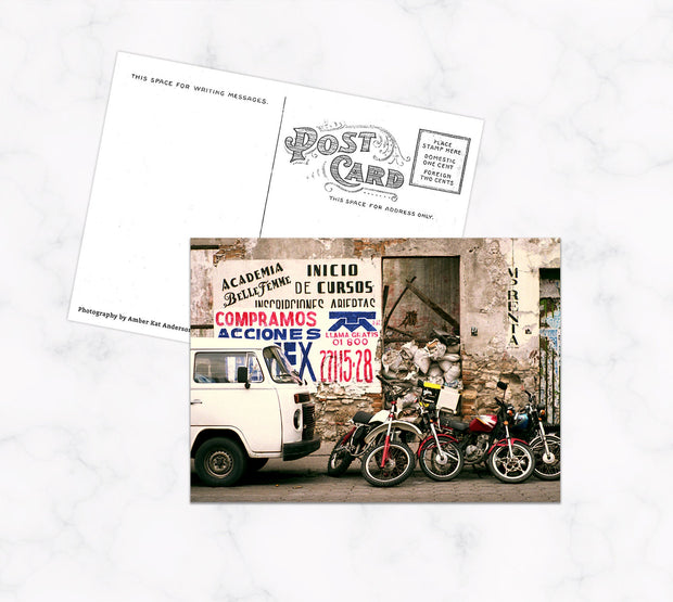Handmade Postcard with Vintage Cart on the Front