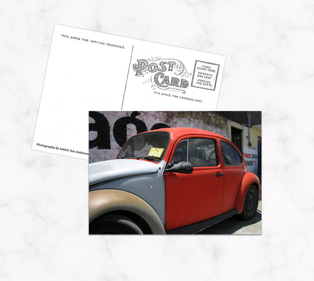 Handmade Postcard with Vintage Cart on the Front