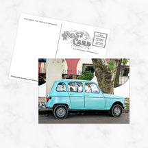 Handmade Postcard with Vintage Cart on the Front