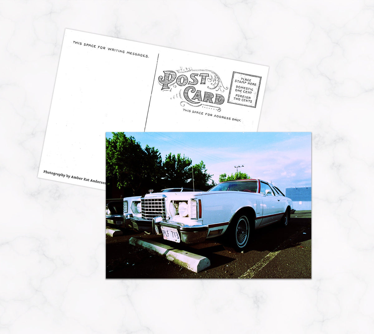 Handmade Postcard with Vintage Cart on the Front
