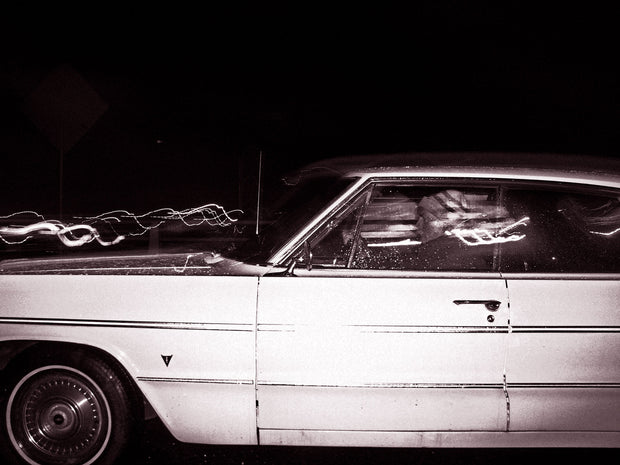 Night Racer, Black and White Photography Print