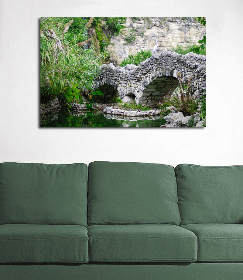 Ishibashi and Egret Peaceful Photo Print - Serene Nature