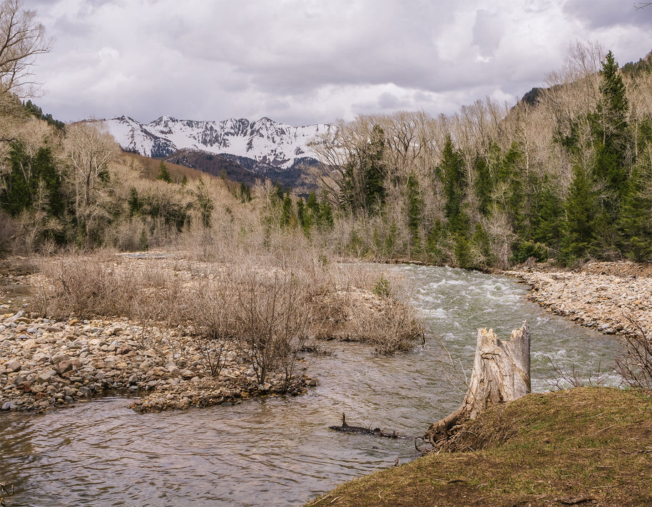 Springtime Mountain River View Photo Print | Canvas -