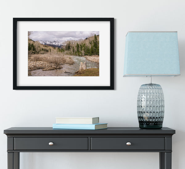 Springtime Mountain River View Photo Print | Canvas -