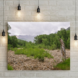 Summertime Mountain River View Photo Print | Canvas -