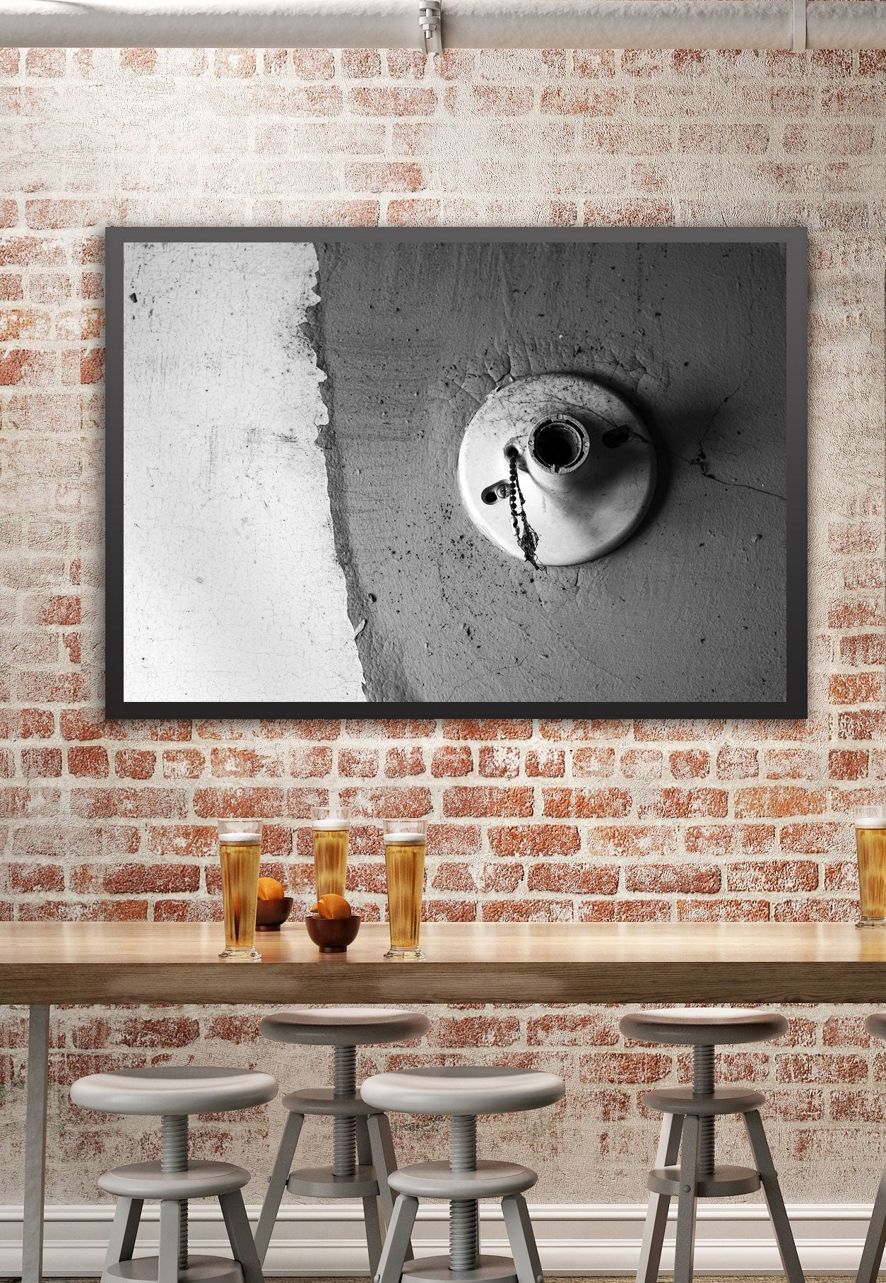 Light in the Dark, Black and White Minimalist Photographic Print