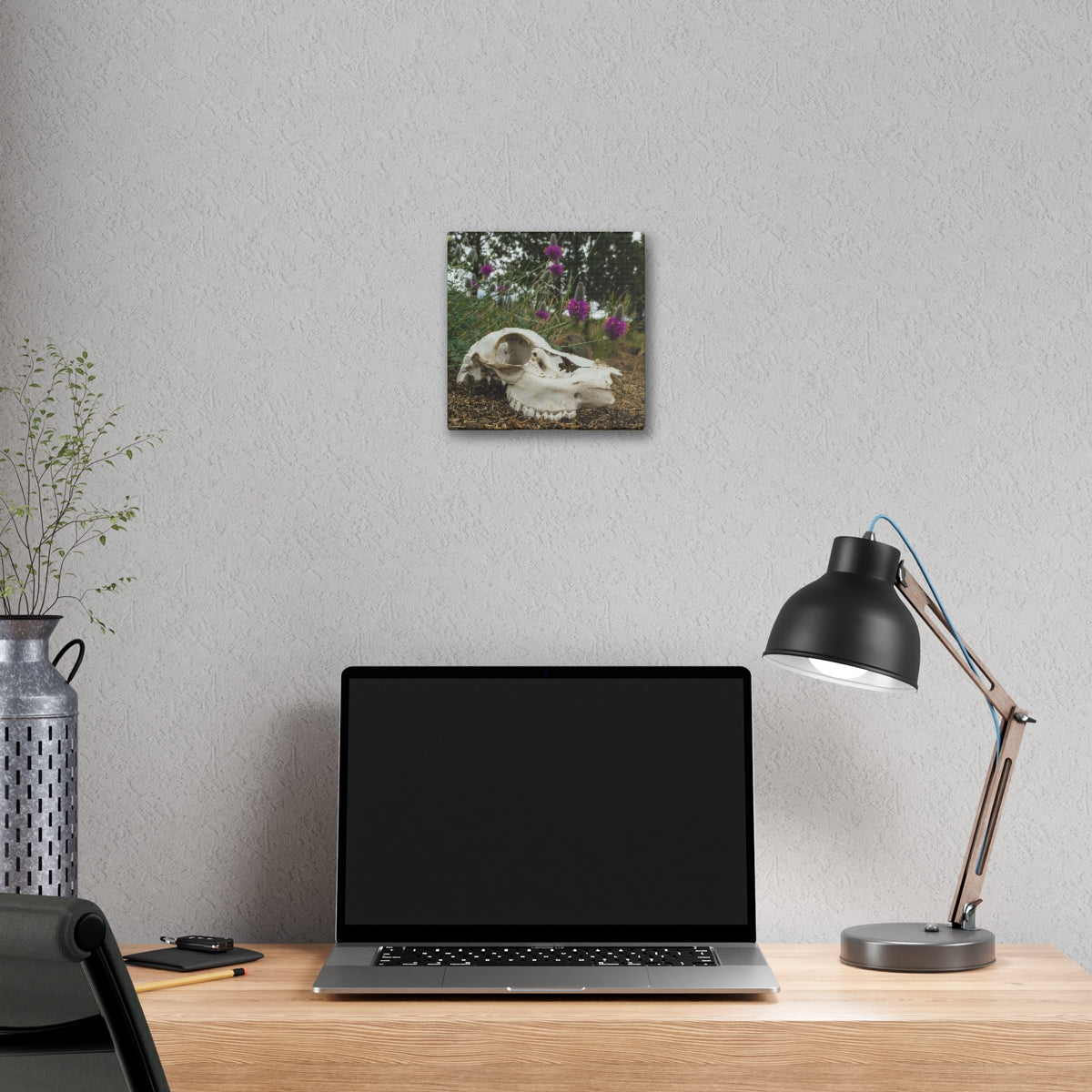 Skull and Flowers Canvas Print