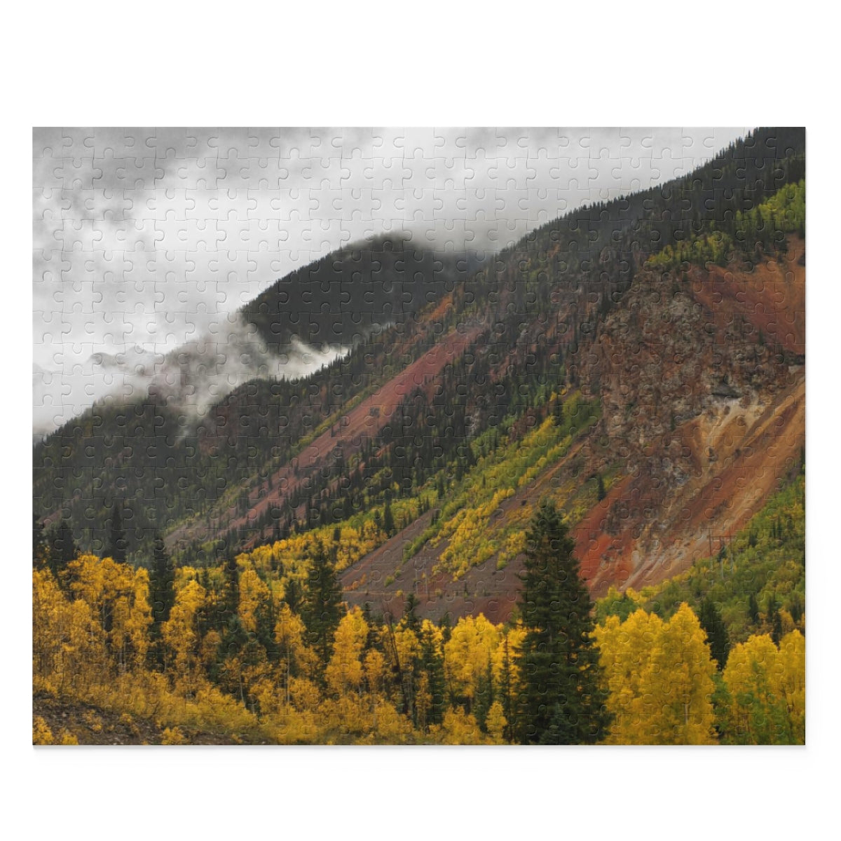 Autumn Mountainside Scene Jigsaw Puzzle - 252 or 500 Piece