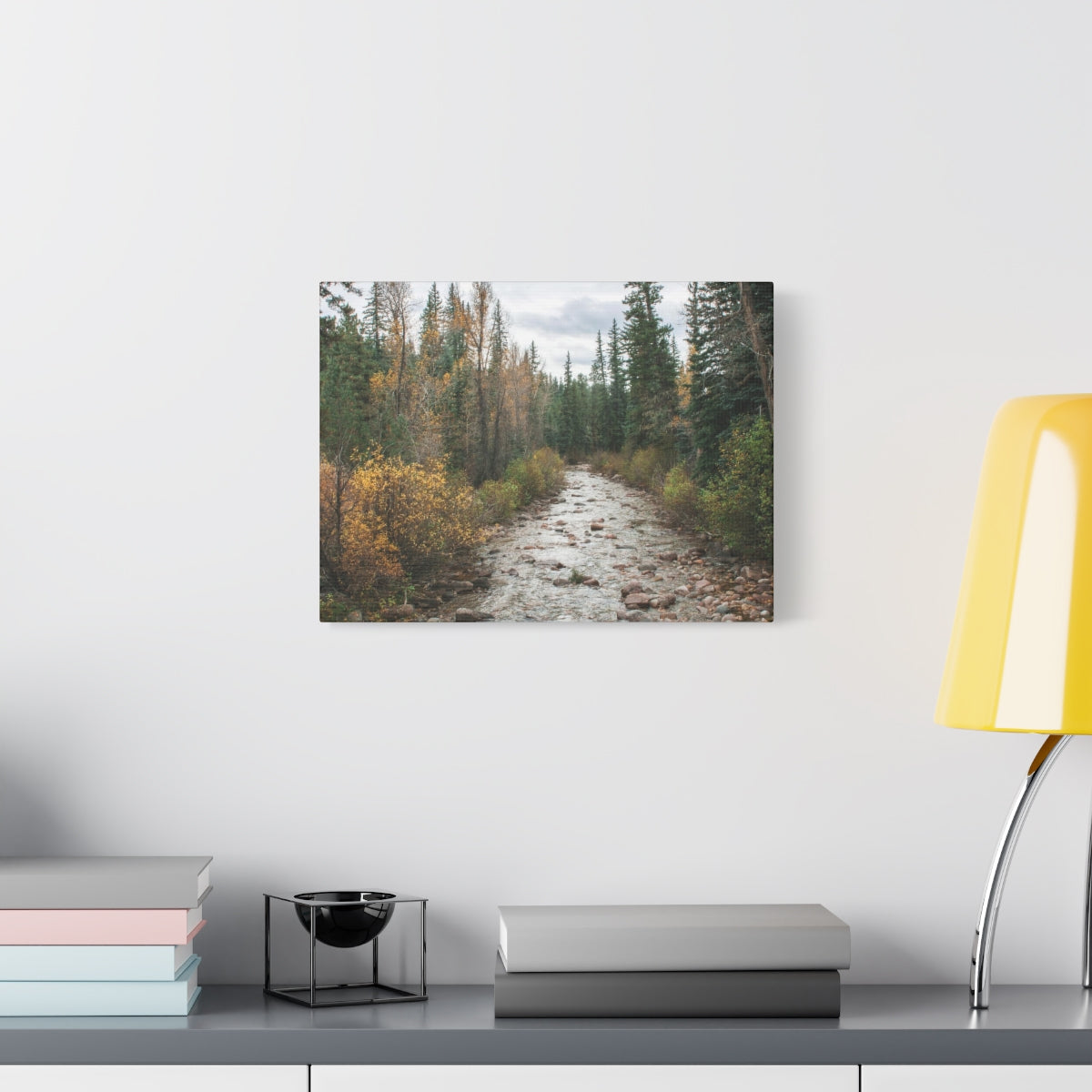 Autumn River in Colorado – Matter Leinwanddruck – fertig zum Aufhängen