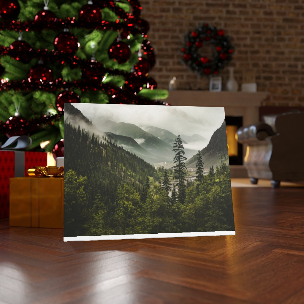 Mountain Valley, Colorado Canvas Gallery Wrap – Nebeliger Wald