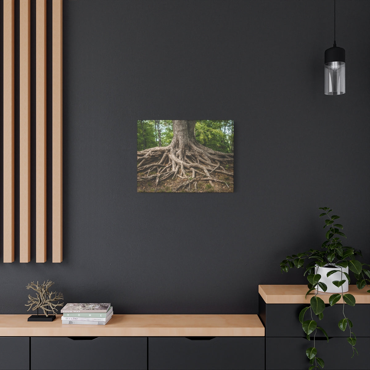 Impression sur toile mate « Racines de l'arbre de vie » - Prêt à accrocher