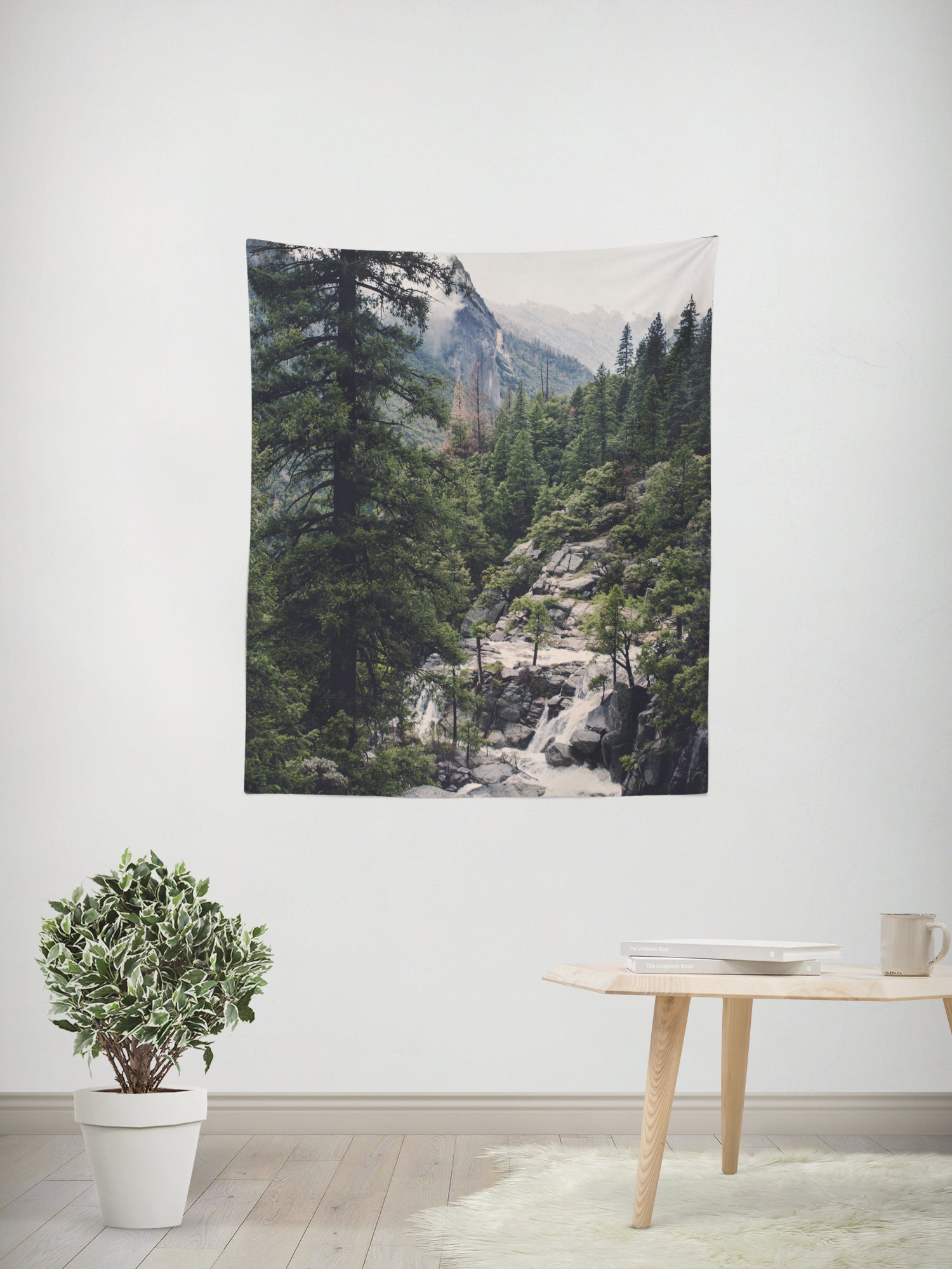Great Foggy Wilderness Microfiber Wall Tapestry - Decorative