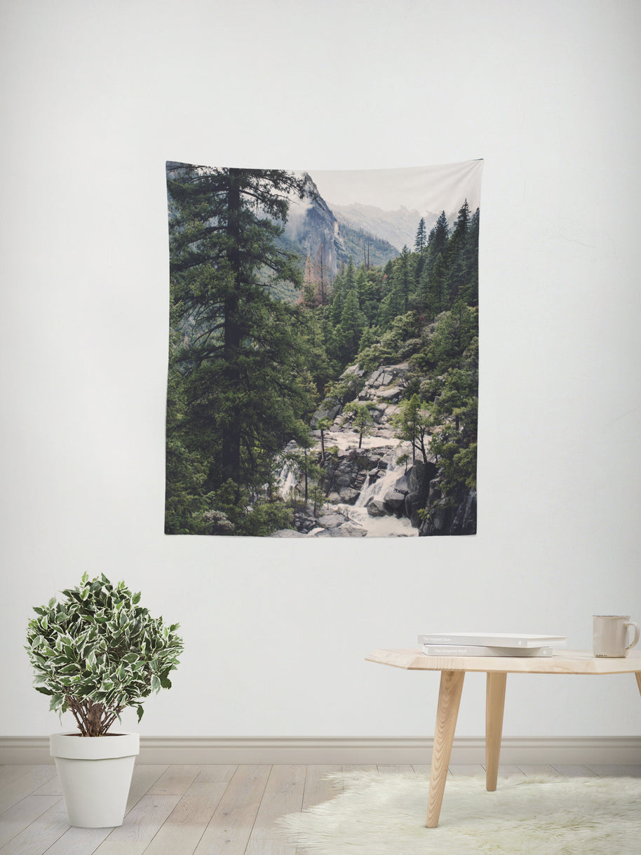 Great Foggy Wilderness Microfiber Wall Tapestry - Decorative
