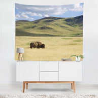 Plains Bison Western Decor Bison Microfiber Wall Tapestry