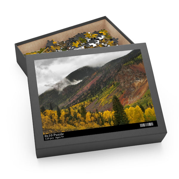 Autumn Mountainside Scene Jigsaw Puzzle - 252 or 500 Piece