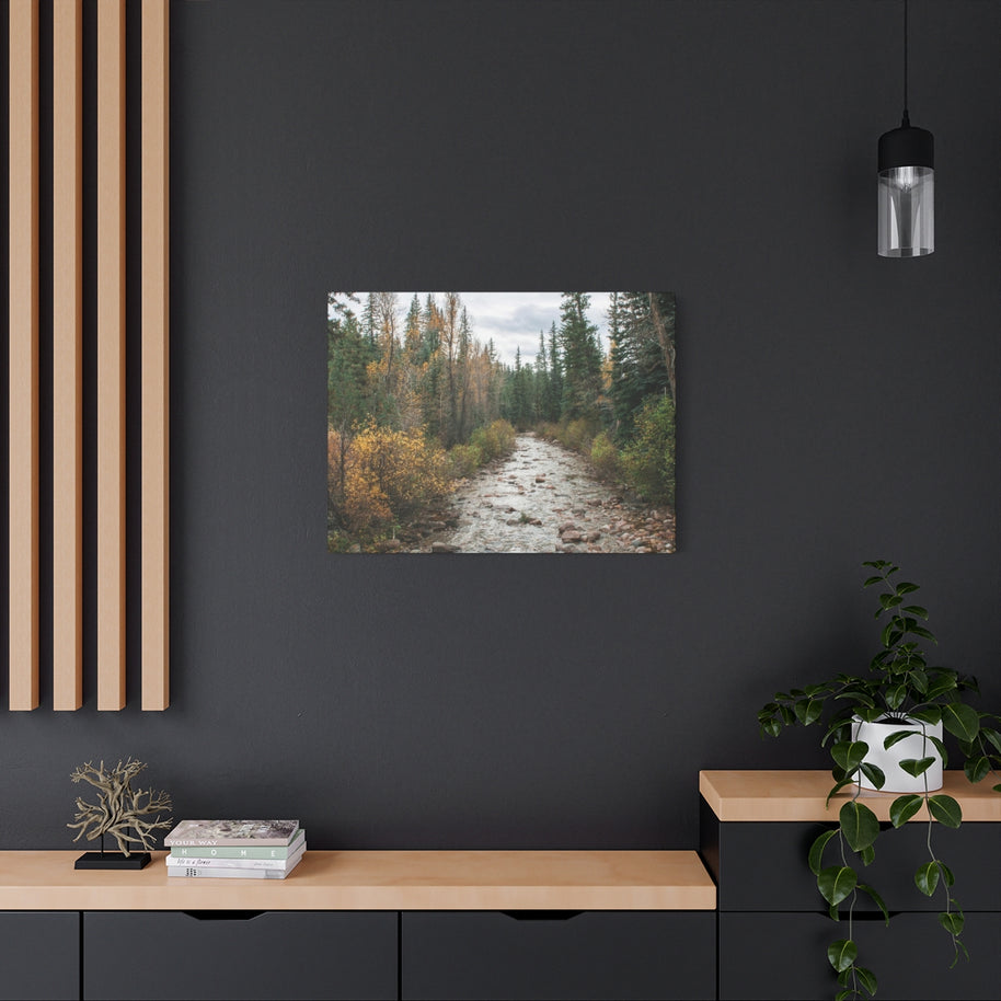 Autumn River in Colorado – Matter Leinwanddruck – fertig zum Aufhängen