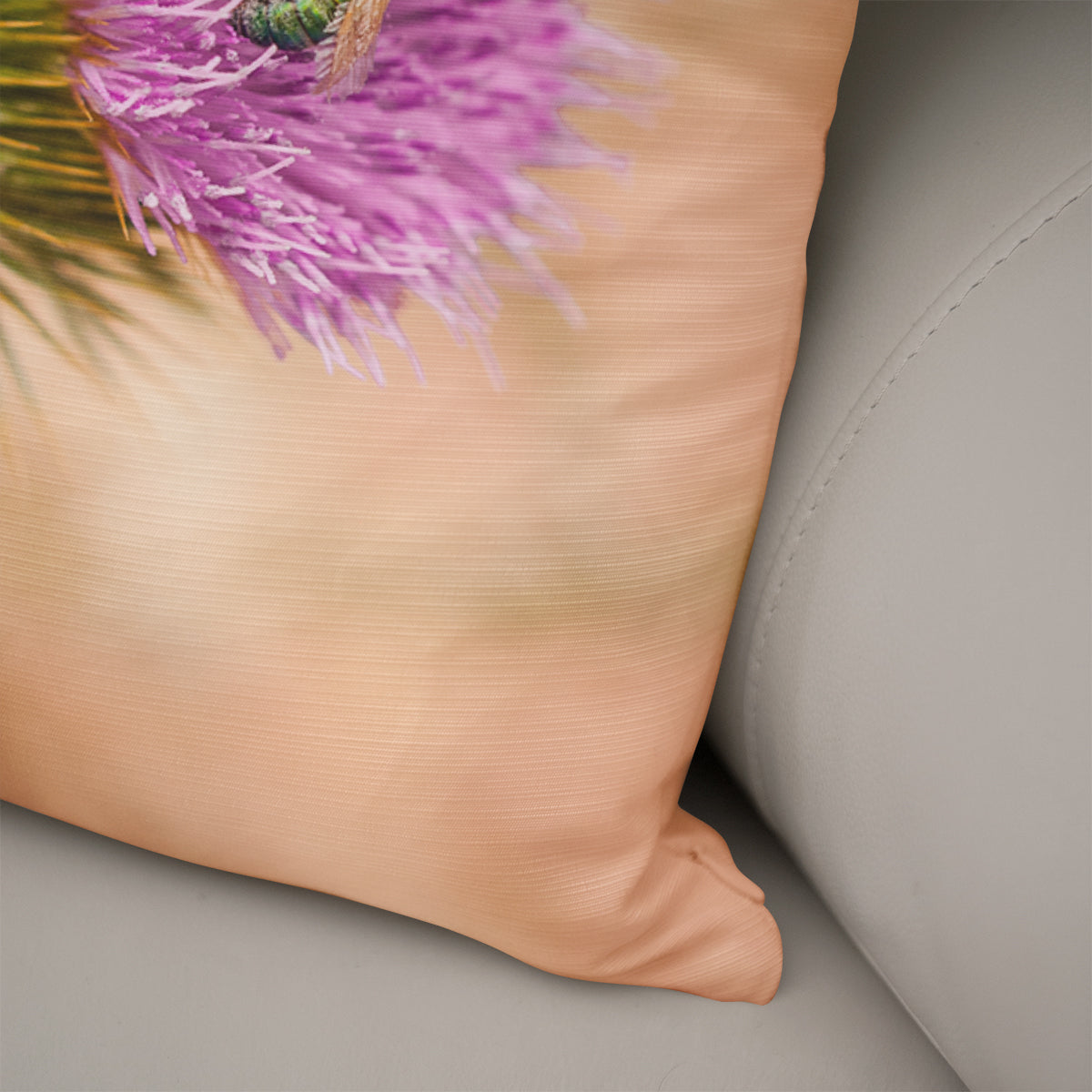 Thistle and Bees Wildflower Throw Pillow - Pillows