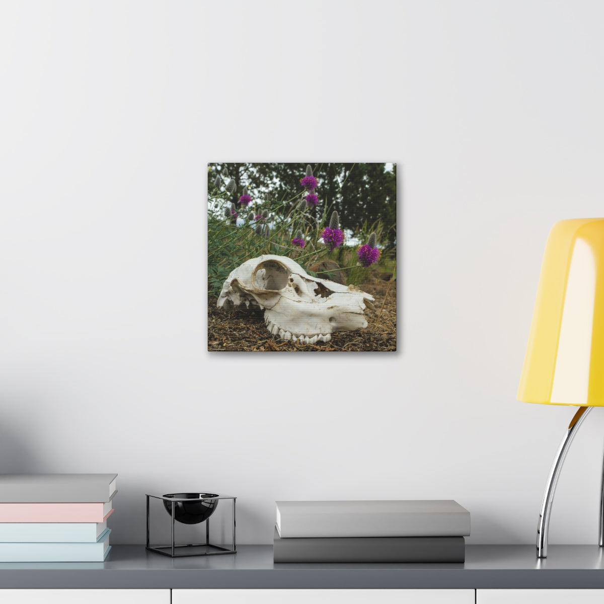 Skull and Flowers Canvas Print