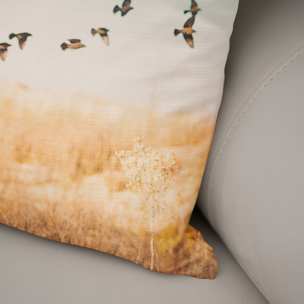 Dreamy Blackbirds in Flight Throw Pillow Cover