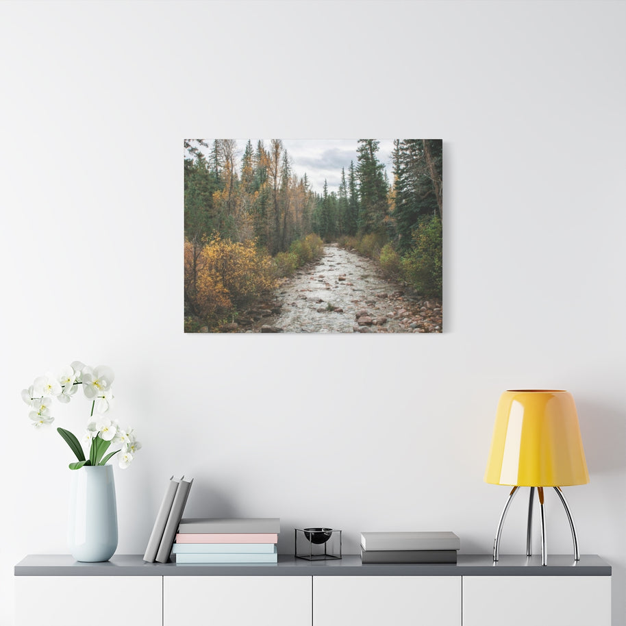 Autumn River in Colorado – Matter Leinwanddruck – fertig zum Aufhängen