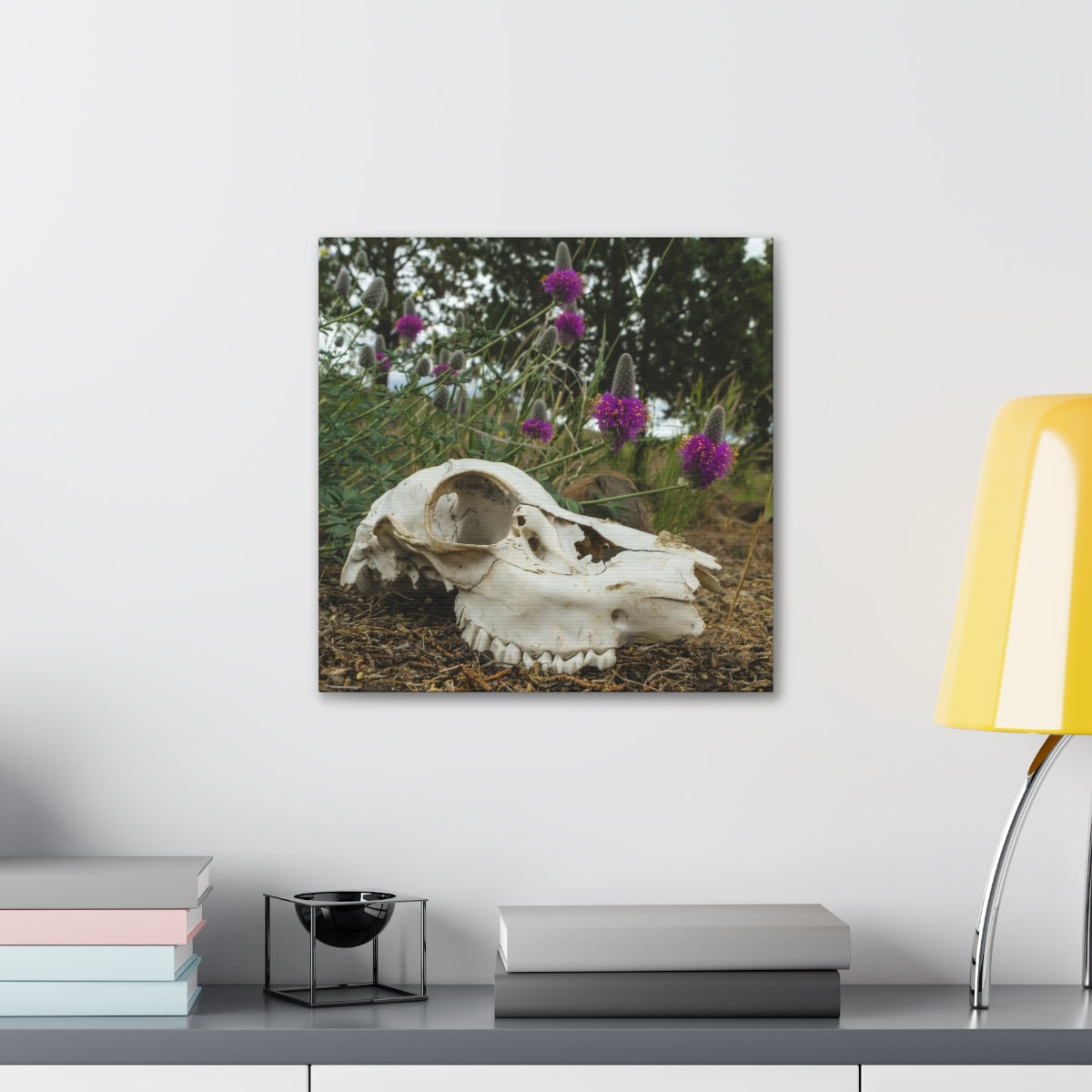 Skull and Flowers Canvas Print