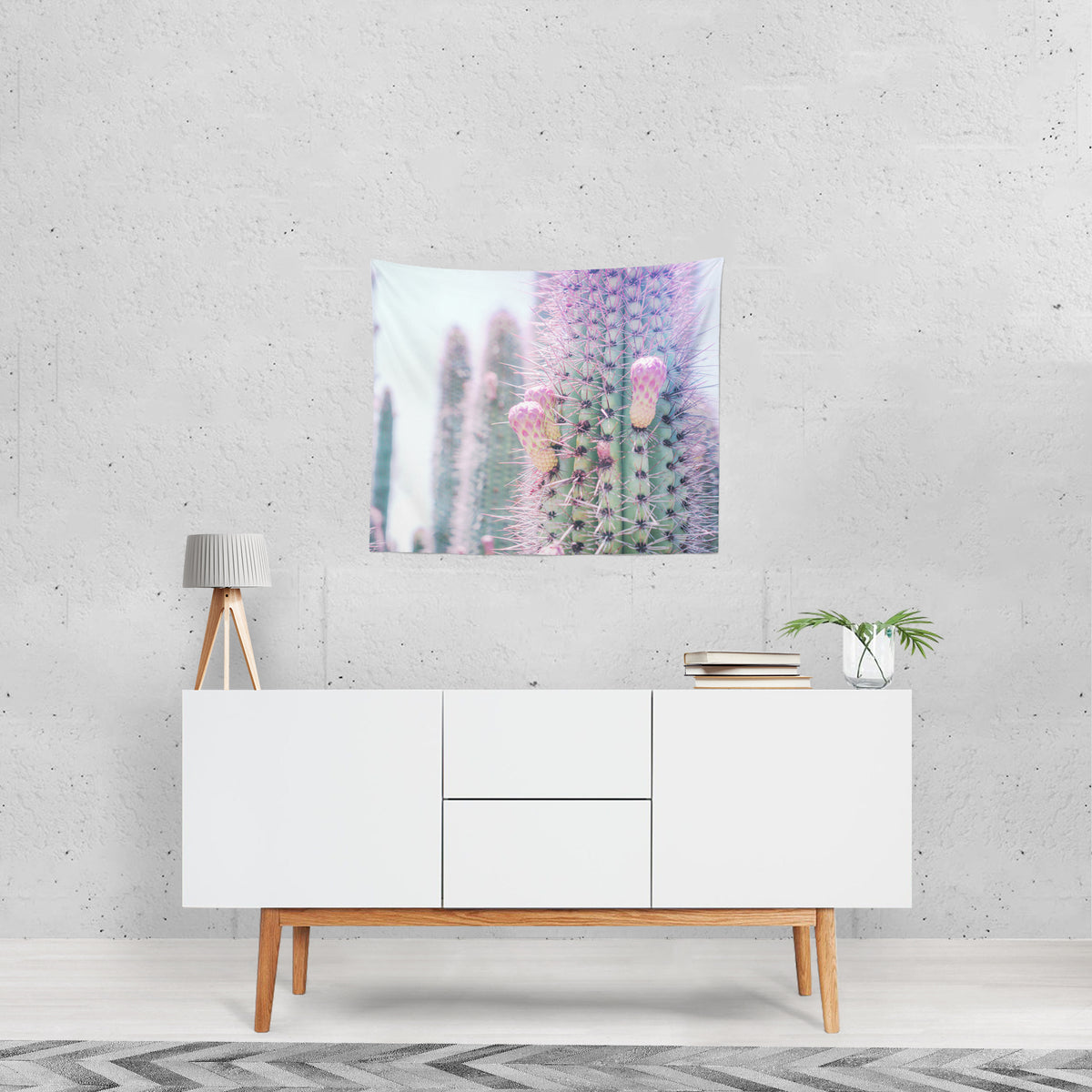 Modern Spiky Cactus Microfiber Wall Tapestry