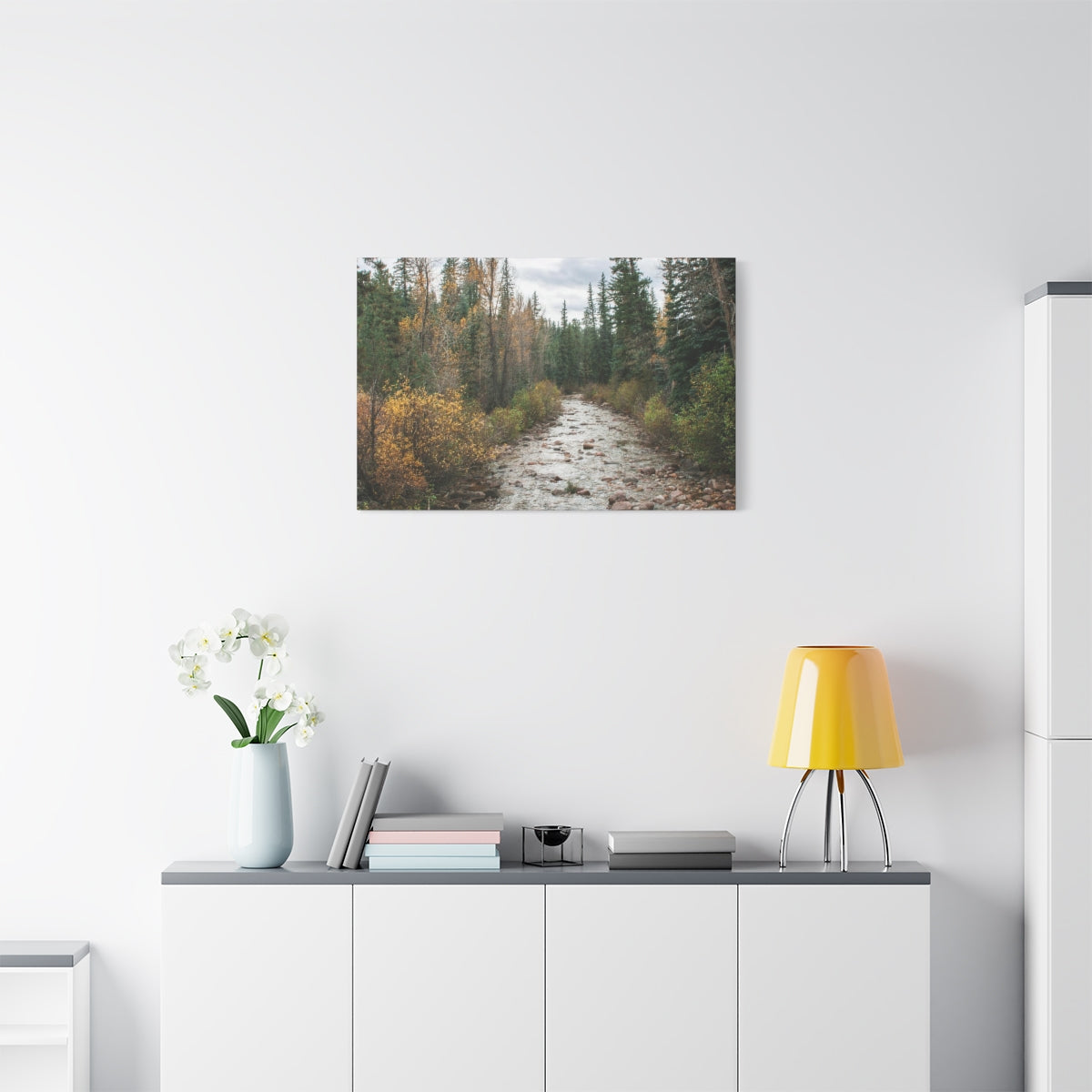 Autumn River in Colorado – Matter Leinwanddruck – fertig zum Aufhängen